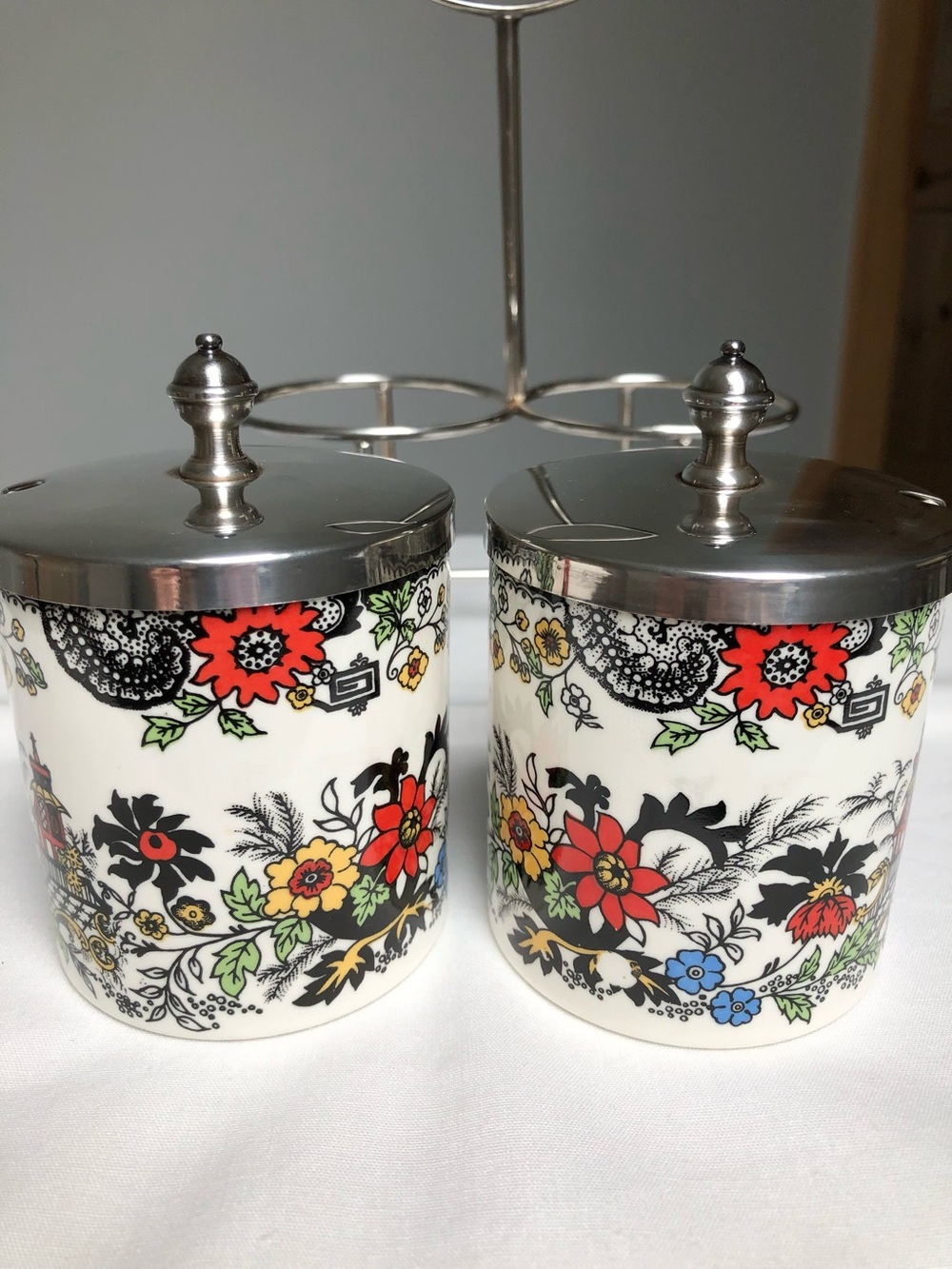 Vintage Jon Anton Silver Plated Jam Condiment Pot Set With Lids Tray Stand - Picture 6 of 14